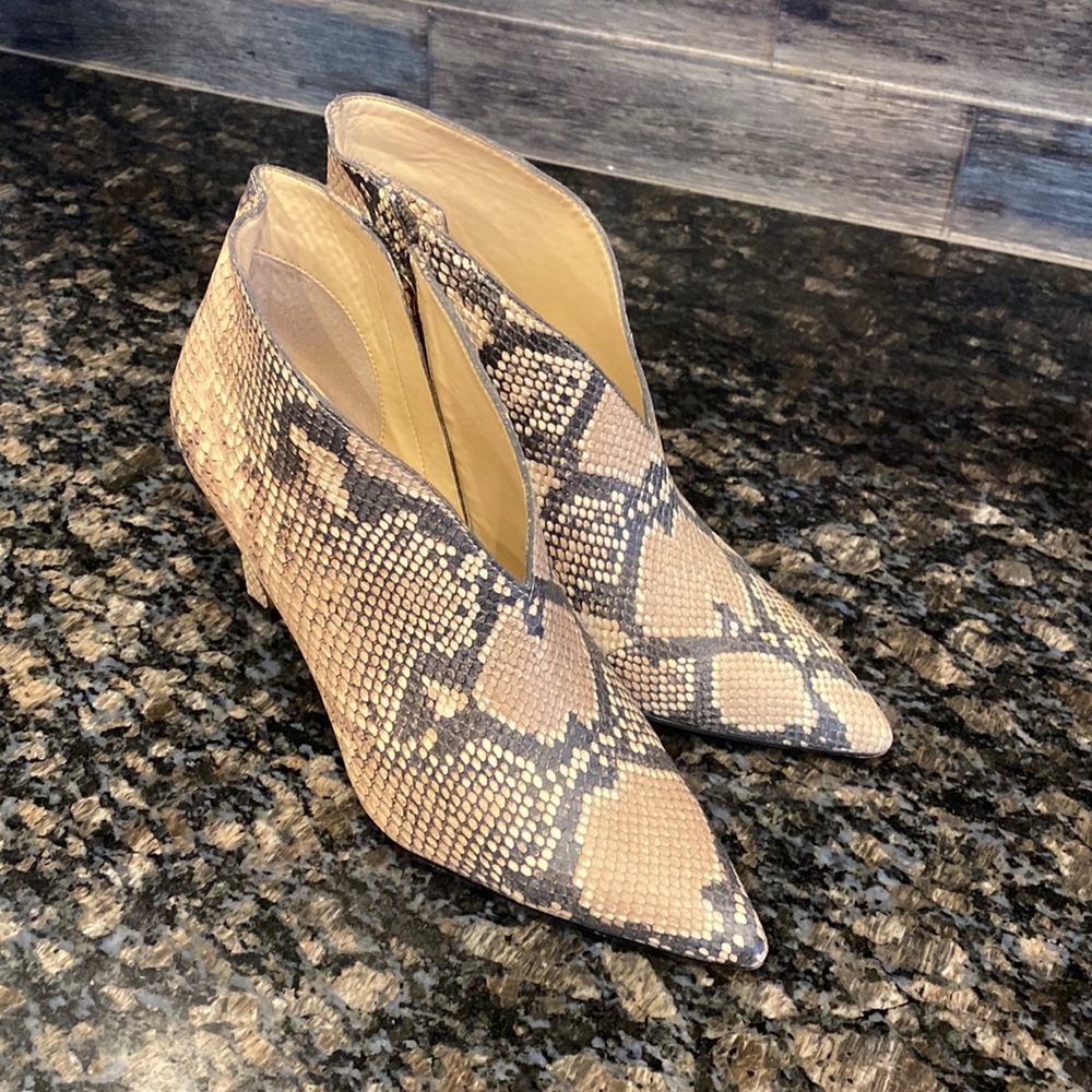 Vince Camuto snake booties